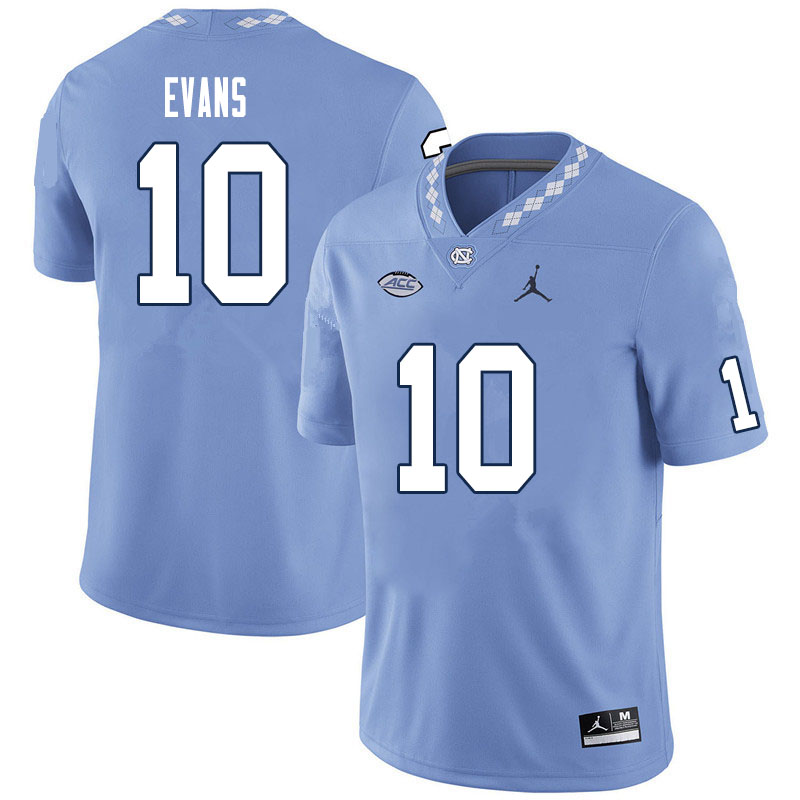 Men #10 Desmond Evans North Carolina Tar Heels College Football Jerseys Sale-Carolina Blue